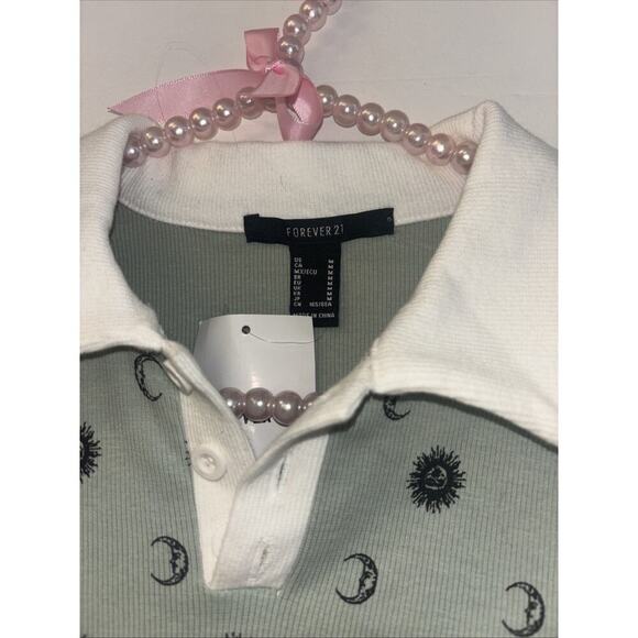 Women’s Baby Tee Sun Moon Sz Sm Y2K Funky VTG Fairy Event Concert 90s Goth Colla - Picture 2 of 5